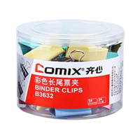 齐心B3636 长尾夹/燕尾夹/票夹金属 办公用品 工具 拼单/凑单/团购 6#15mm 60只/筒 彩色