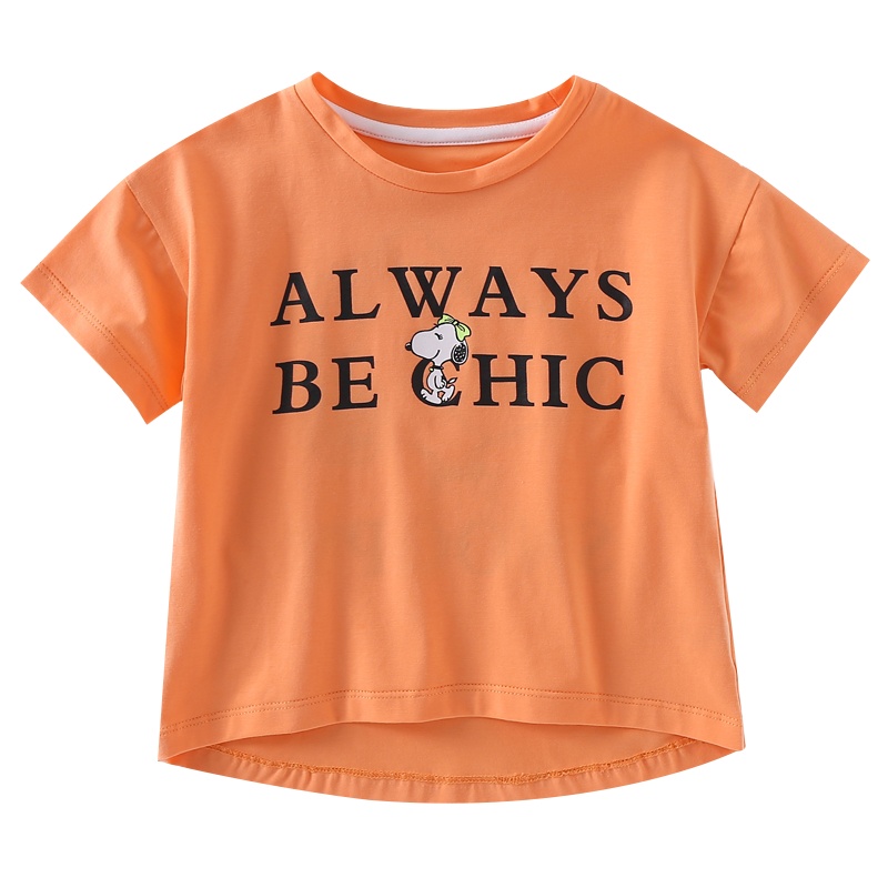 史努比儿童T恤女童短袖夏装女宝宝半袖T恤洋气童装上衣