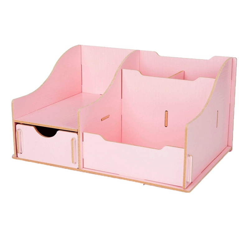 得力(deli)9117收纳盒多功能摆件 学生DIY笔筒 木质笔筒 多功能笔筒 卡通收纳盒 化妆盒 笔筒/笔袋