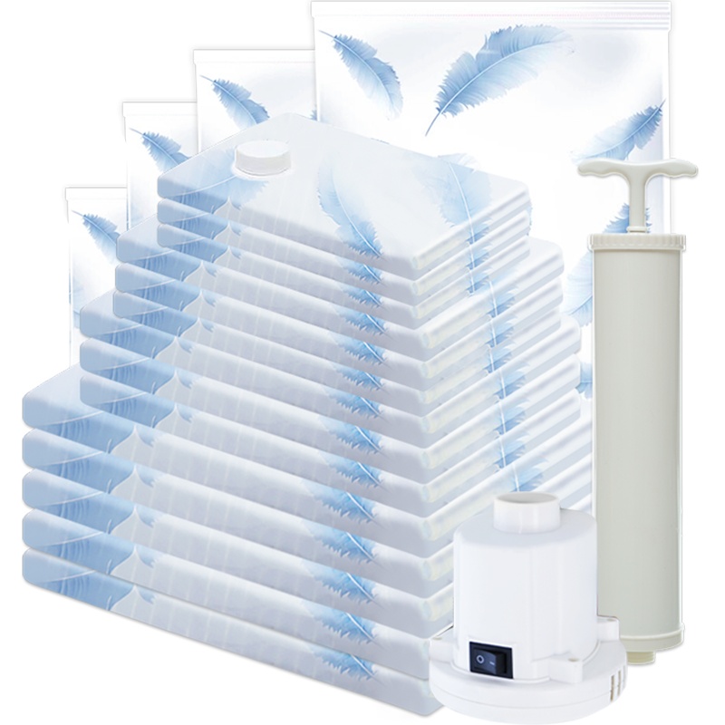 禧天龙抽真空压缩袋大号加厚收纳袋整理袋棉被被子衣物神器家用11件套装手泵版