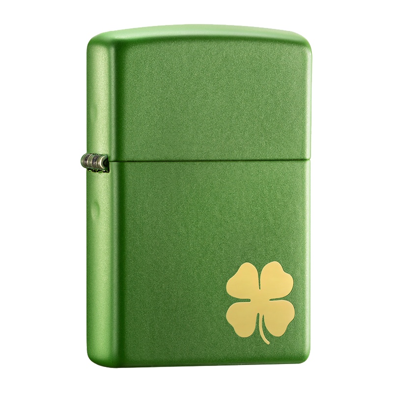 美国ZIPPO打火机 芝宝 四叶草 青苔哑漆 镭射21032 煤油防风火机 男士礼品