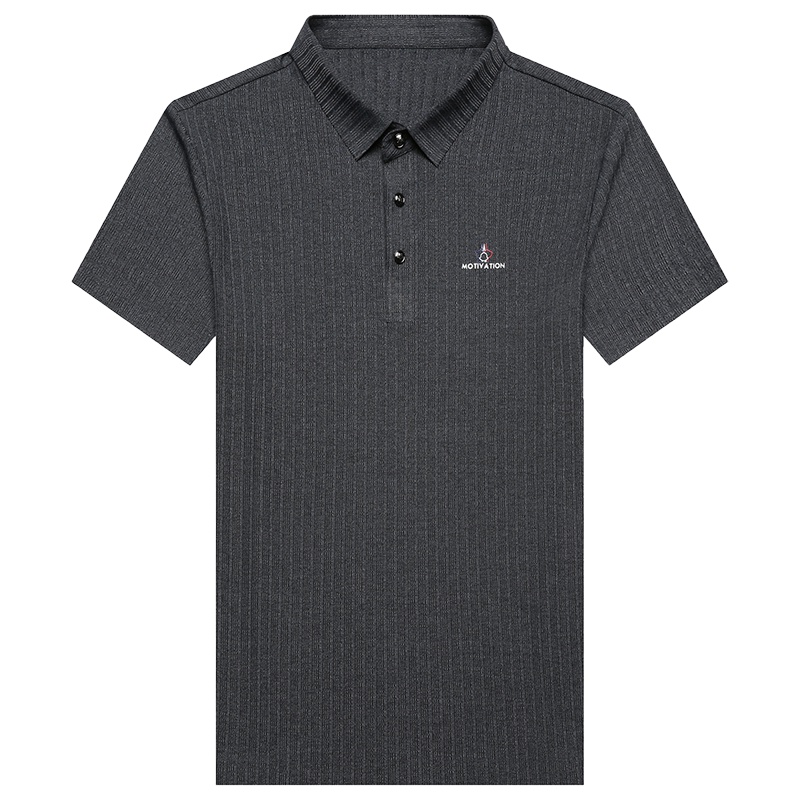 卡帝乐鳄鱼短袖T恤男翻领条纹男装体恤衫中年宽松男装上衣BAB9057