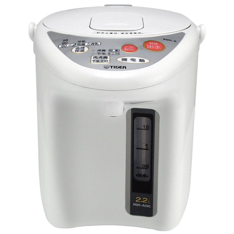 TIGER/虎牌 家用电热水瓶三段保温去氯智能烧水壶灰白色 2.2LPDH-A22C-WU