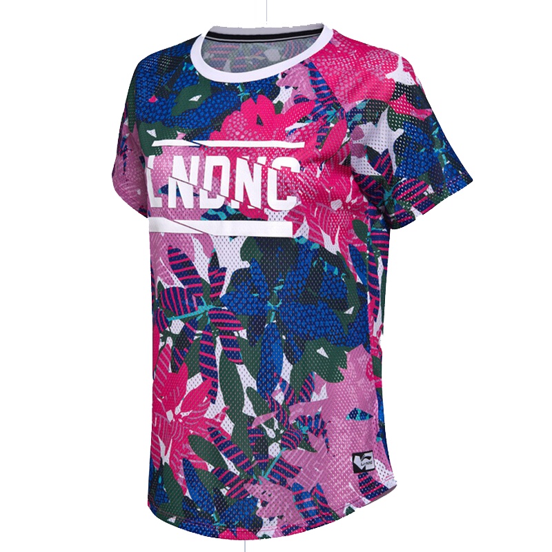 李宁(LI-NING)2017夏季女士宽松吸汗透气运动休闲运动T恤AHSM058