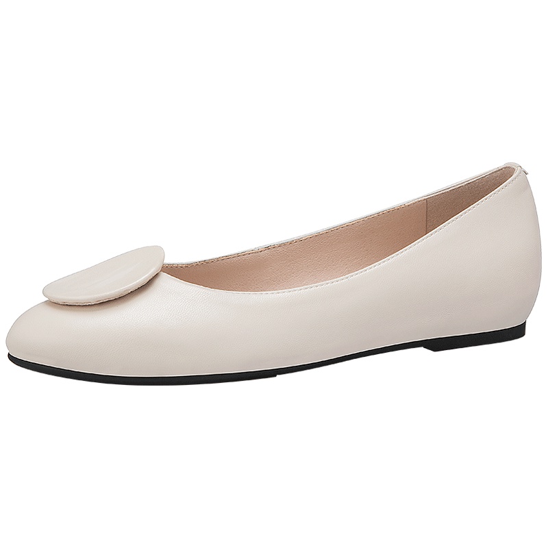 阿么单鞋春季平底简约网红浅口套脚豆豆鞋韩版时尚舒适百搭女鞋