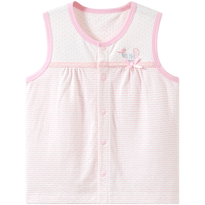 哈贝比（happyB）婴儿衣服女宝宝柔软提花儿童马甲纯棉马夹春秋季背心坎肩