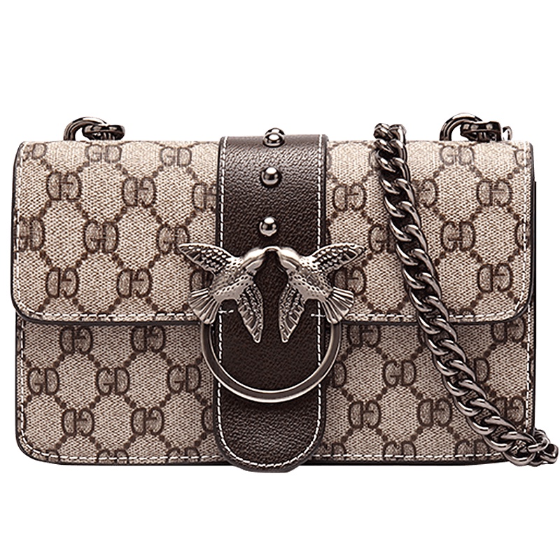 texwood链条女式斜挎包印花小方包单肩包包