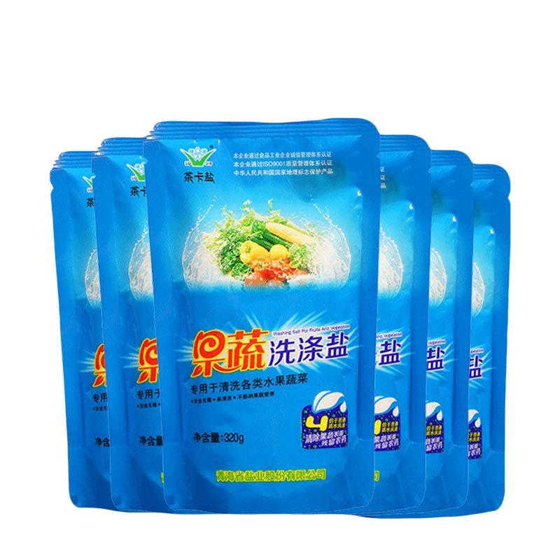 茶卡果蔬洗涤盐4包*320g自然结晶盐果蔬清洗无抗结剂