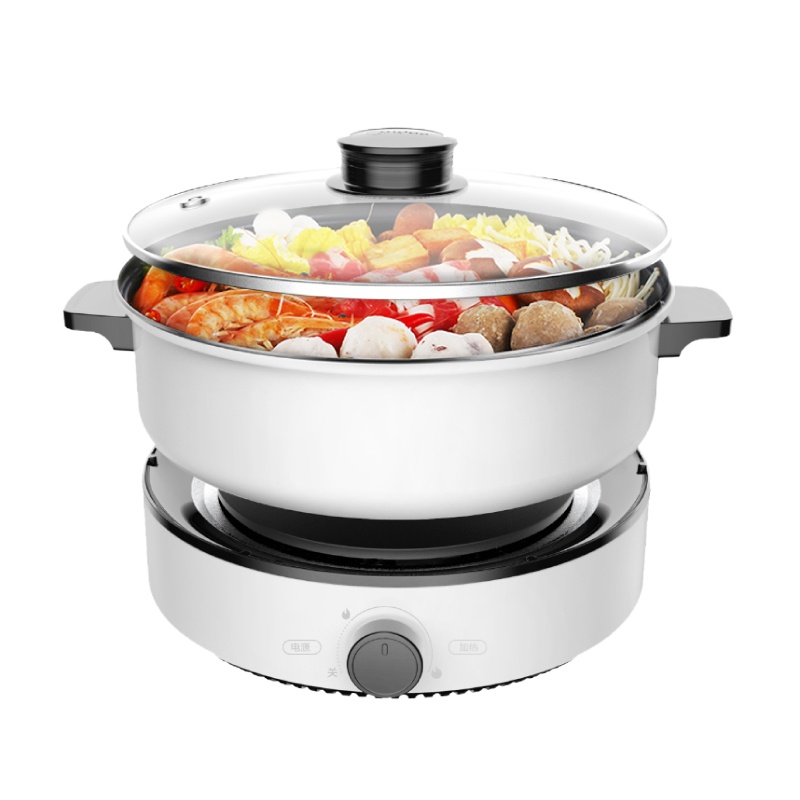美的(Midea)多用途电火锅MC-DY26Easy501 家用多功能大容量 煎烤电热锅 分离式不沾电炒锅 白色