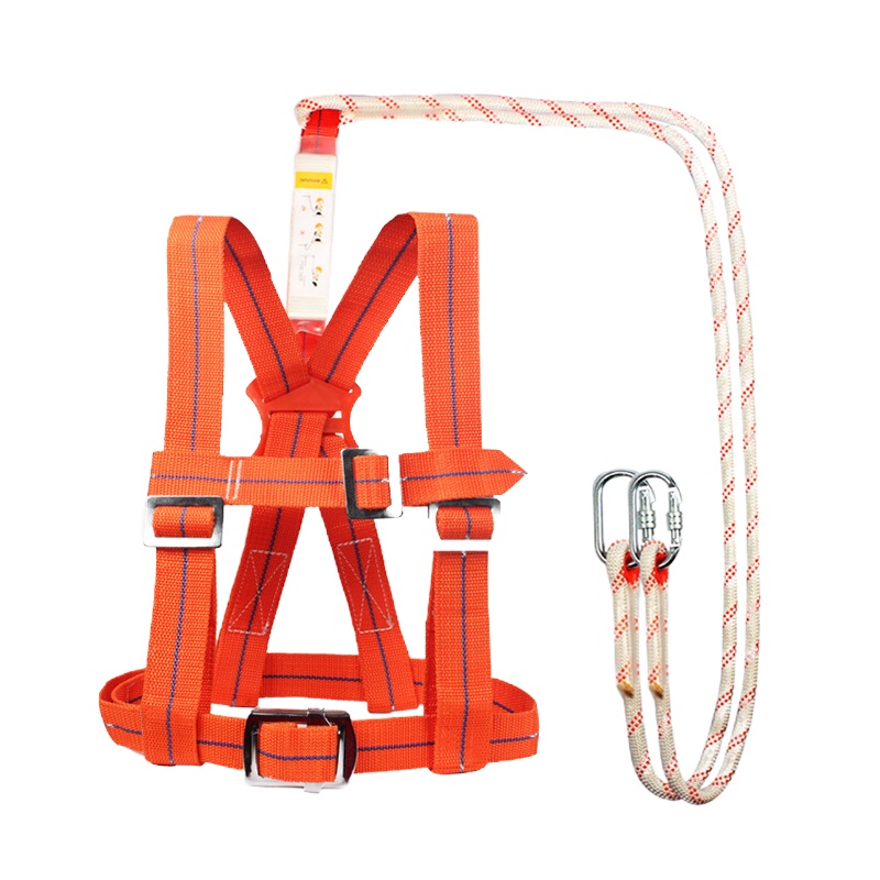 谋福 CNMF 8709 高空双背安全带 单钩攀岩带安全扣防坠落带绳安全带(半身安全带 单绳大钩款)