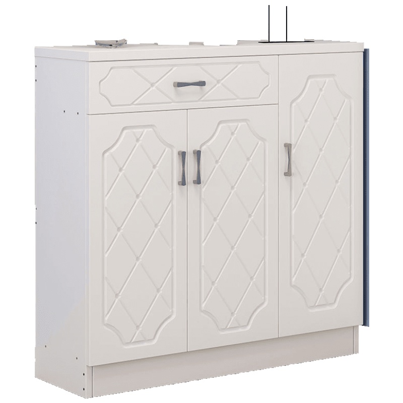 欧式鞋柜简约现代厅柜多功能进玄关柜阳台储物柜北欧口鞋柜 A款两吸塑面珍珠白色 组装安心抵