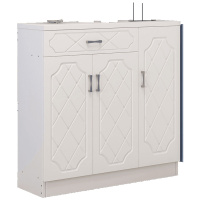 欧式鞋柜简约现代厅柜多功能进玄关柜阳台储物柜北欧口鞋柜 A款两吸塑面珍珠白色 组装安心抵