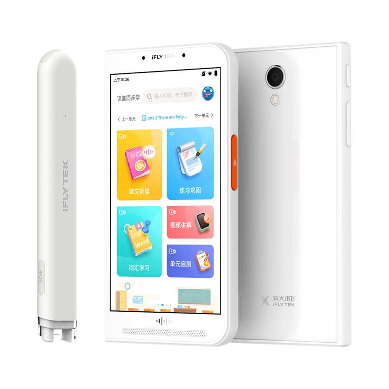 科大讯飞 (iFLYTEK)讯飞英语通扫描笔套装学习机儿童家教机点读机早教机英语翻译机 小学初中高中英语学习 白色