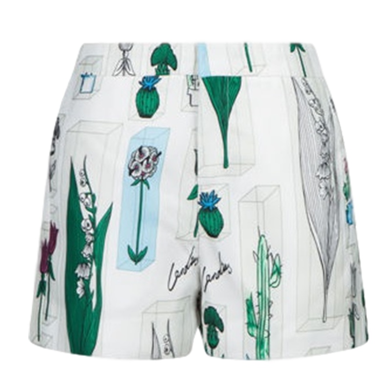 【福利款】拉夏贝尔Candie's秋季甜美百搭印花混色直筒短裤休闲裤女30062214