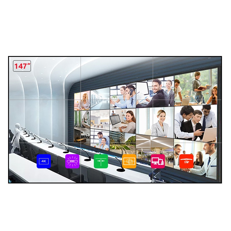 锐丽490M01 147英寸超大尺寸商显 超窄边商用电视电视墙