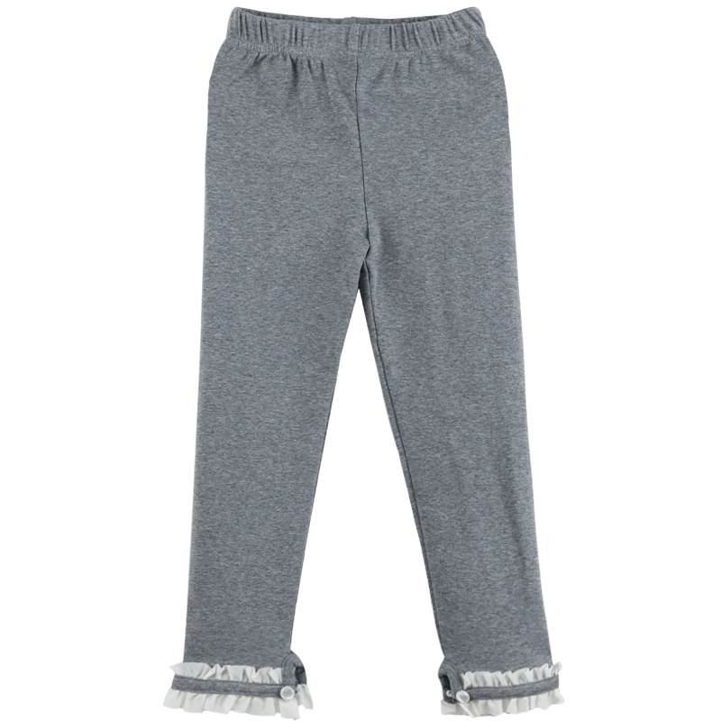 小红豆童装女童打底裤2019春装新款儿童宝宝棉质薄款休闲花边裤子