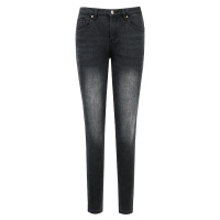 晚白2020冬季新品通勤时尚高腰修身百搭显瘦加绒裤小脚裤牛仔裤女