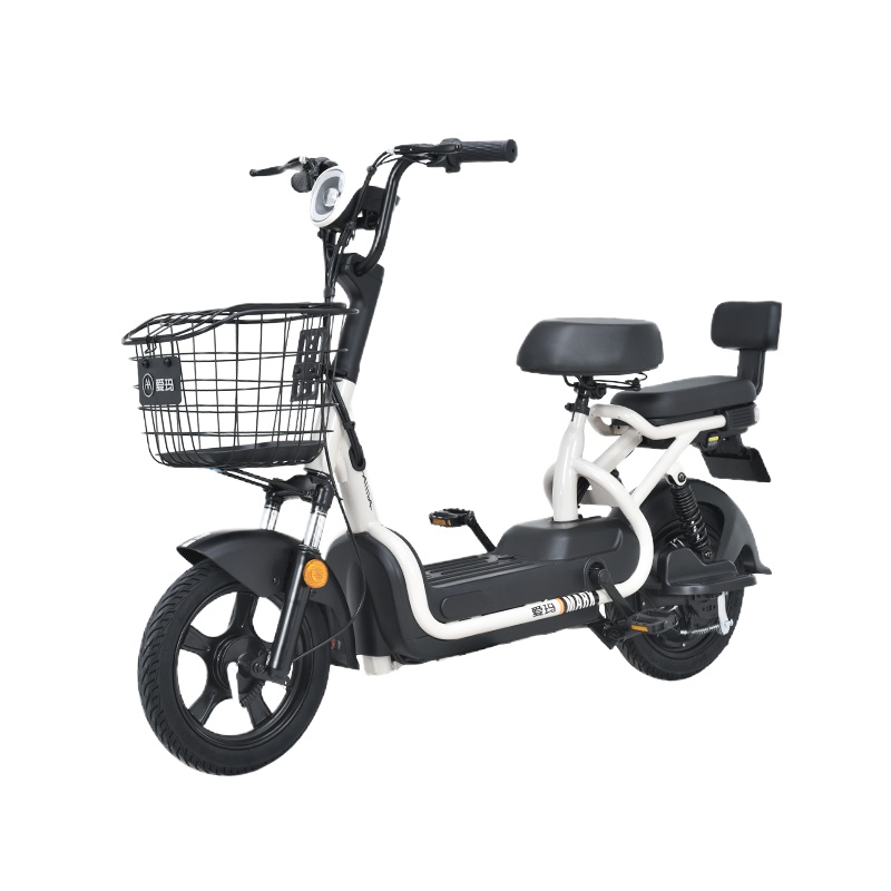 爱玛电动车新国标48V小型新款男女士轻便电单自行电瓶车小马克无铅透明红