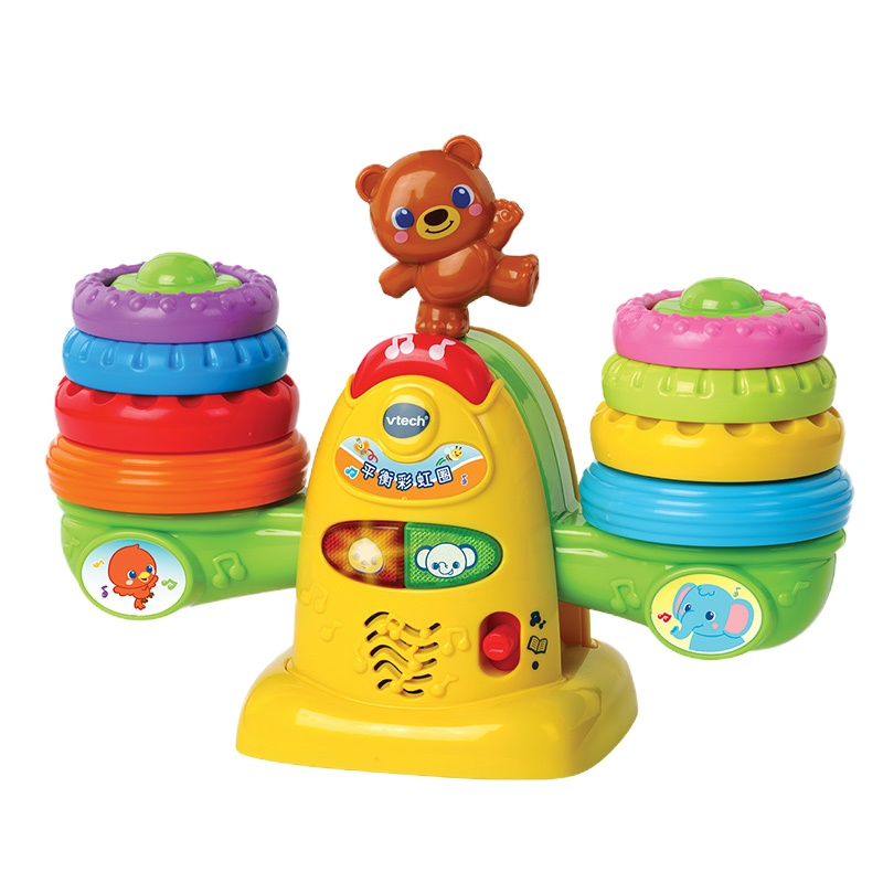 VTech伟易达 平衡彩虹圈叠叠乐叠塔儿童益智叠叠高可爱动物层层叠
