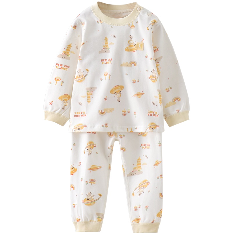 童泰(TONGTAI)2021年四季款1-3岁婴幼儿衣服男女宝宝家居服纯棉肩开圆领内衣套装儿童家居服套装