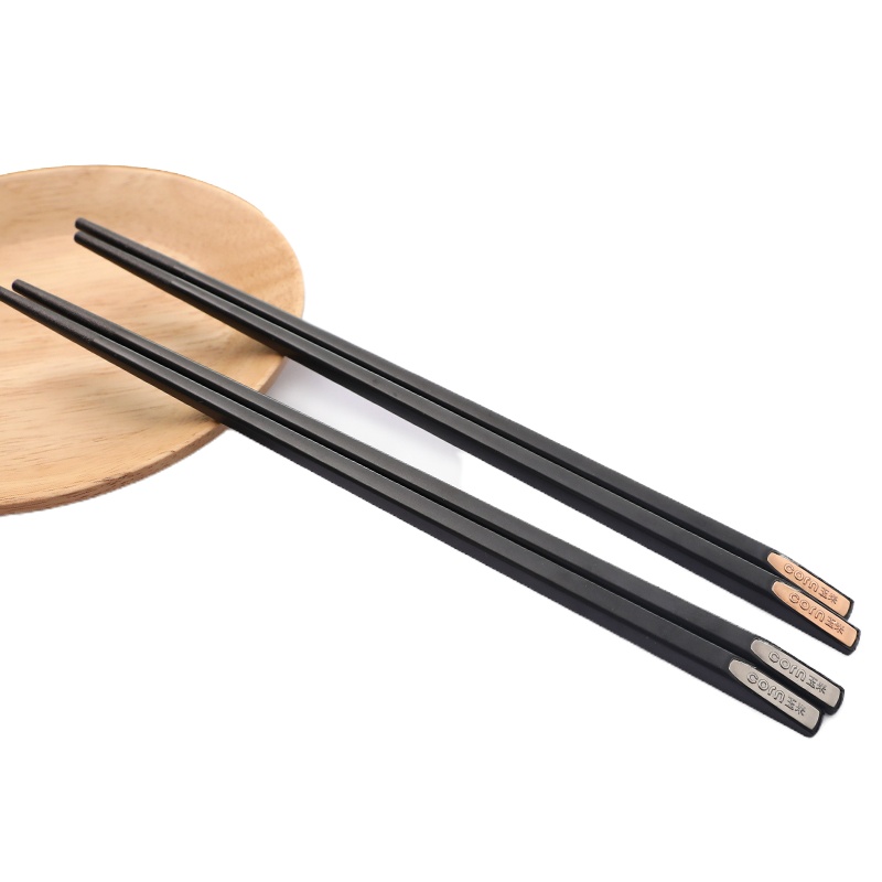 玉米(corn)合金筷子 金色5双装 耐高温不发霉 家用防滑创意个性黑色筷子 家庭餐具套装 成人筷