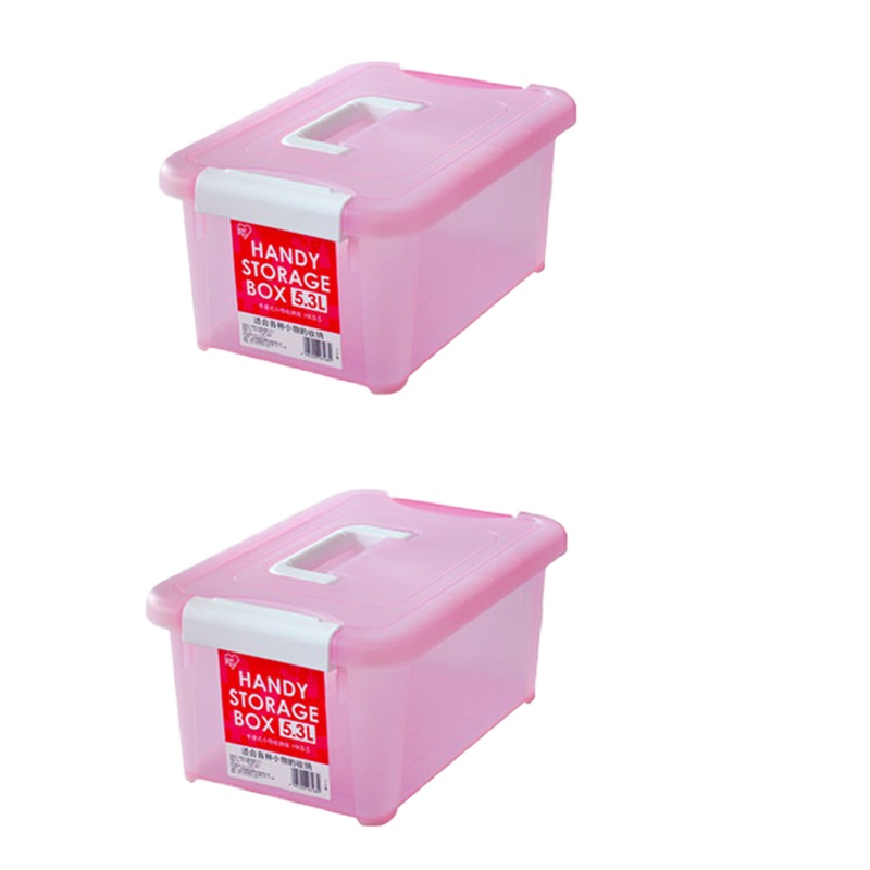 日本爱丽思IRIS 手提式小物塑料收纳箱整理储物箱首饰盒零件箱化妆品收纳盒桌面收纳箱单个装8.2升