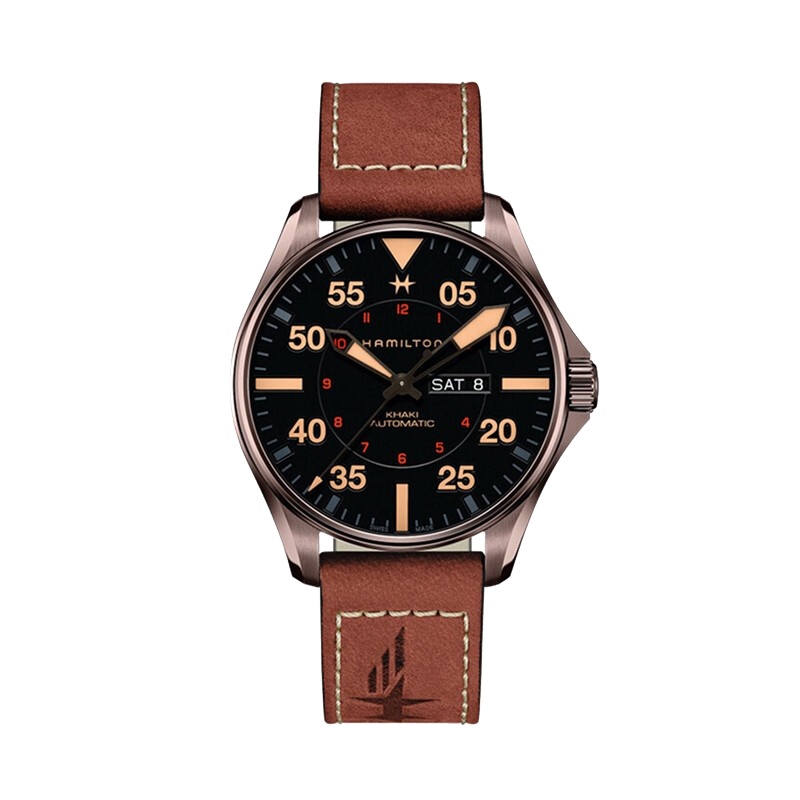 汉米尔顿(Hamilton)瑞士手表 卡其航空飞行员系列星际穿越同款自动机械男表 H64705531