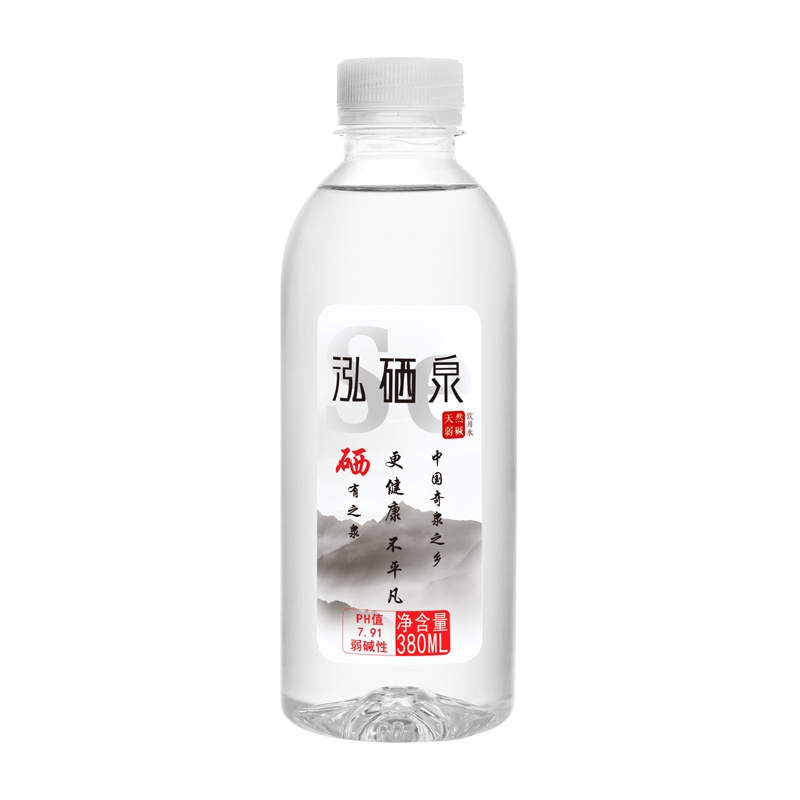 泓硒泉天然含硒矿泉水 家庭健康水 380ml*12瓶/箱