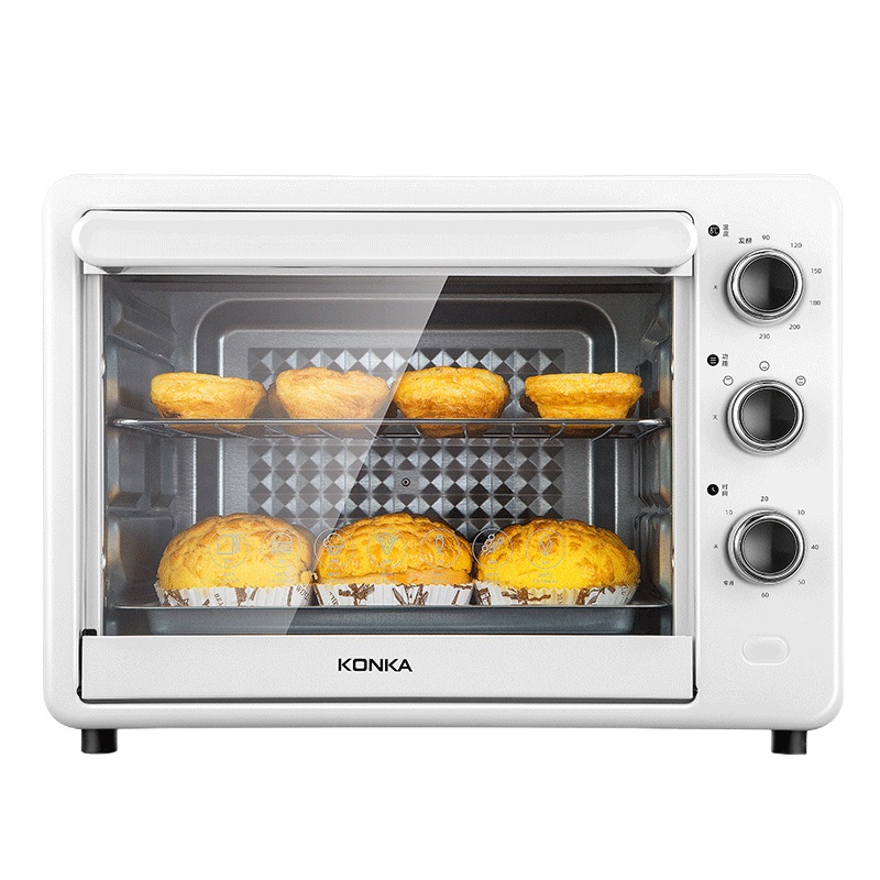 康佳(KONKA)电烤箱KAO-32M1 家用多功能四层烤位烤箱精准定时温控全自动蛋糕烘焙机械式烤箱32L大容量
