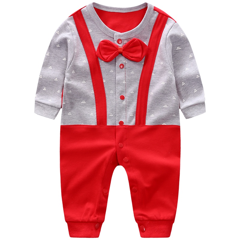 婴儿连体衣服女春秋新生日儿长袖哈衣可爱纯棉女宝宝连身爬服婴儿衣服