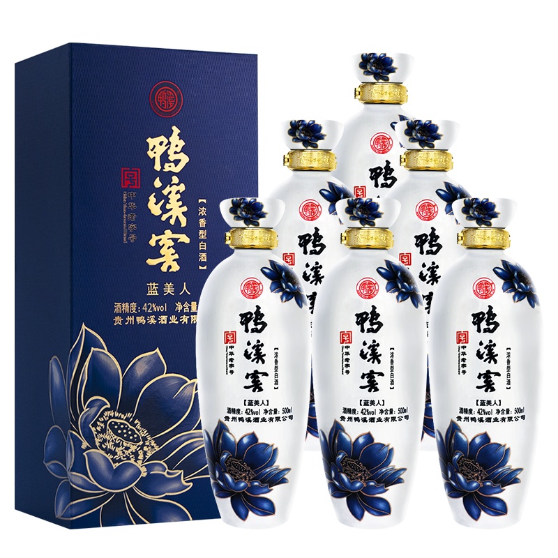 鸭溪窖 白酒 蓝美人 42度 500ml*6瓶 整箱装