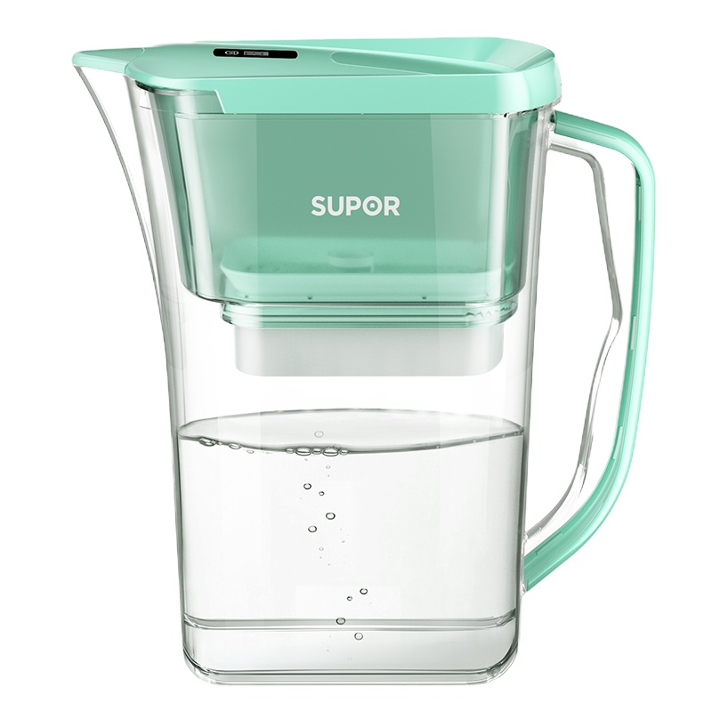 苏泊尔(SUPOR)过滤净水器 家用滤水壶 自来水过滤器净水壶 J-UF01(绿色)一壶一芯