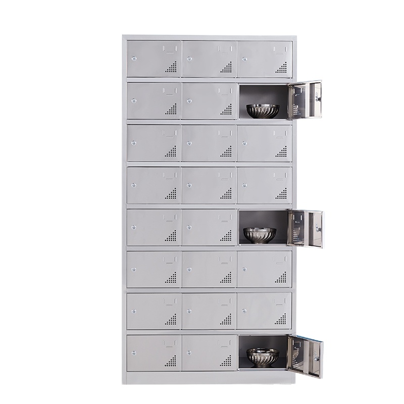埔盾 304不锈钢储存柜碗柜鞋柜存包柜员工二十四门更衣柜