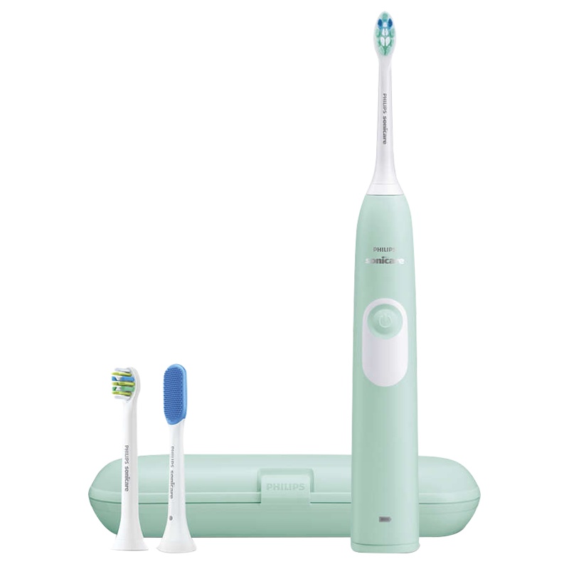 飞利浦(Philips)充电式 声波震动牙刷 HX6213/60成人 牙刷 青春系列 灵动绿 智能计时