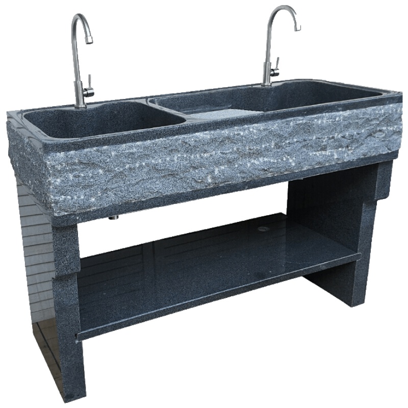 阳台石头洗衣池带搓衣板刻大理石洗衣池天然石材水池室外洗手池安心抵