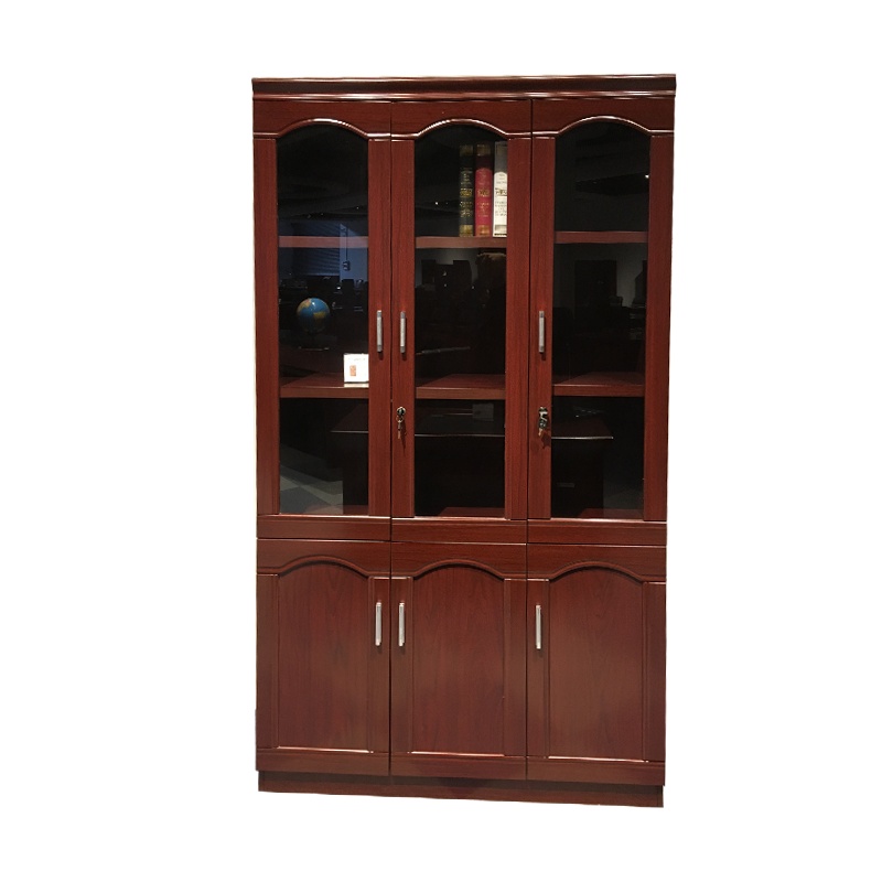 富和美(BNF)办公家具实木书柜油漆书柜文件柜三门胡桃色