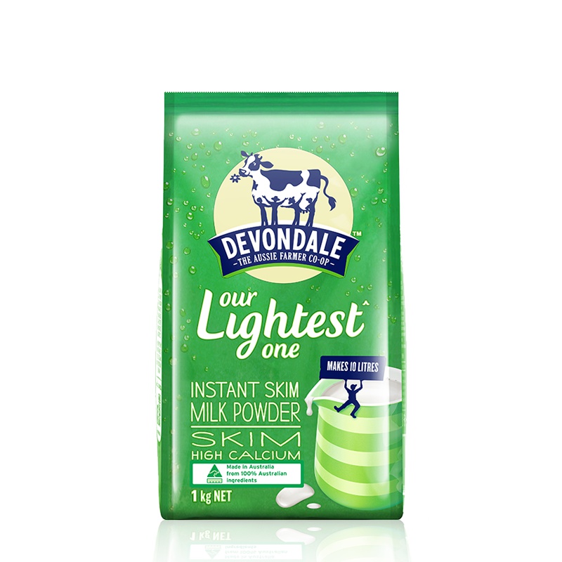 德运Devondale脱脂高钙乳粉1kg/袋 澳洲进口成人奶粉