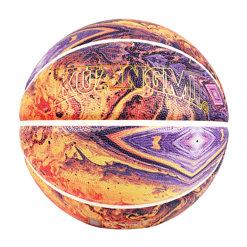 狂迷2020新品熔岩橙炫彩气泡篮球彩绘个性花式7号标准耐磨比赛球