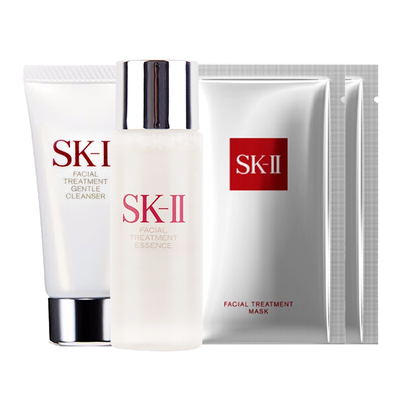 SK-II/SK2 氨基酸洗面奶温和洁面乳20g+护肤精华露神仙水青春露30ml+前男友面膜*2片 护肤套装[倪妮同款]