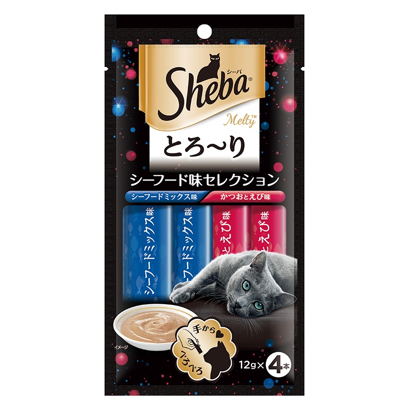 希宝成猫舔食软包罐头宠物猫条零食猫条舔食软包海洋尊享鲣鱼虾48g*6