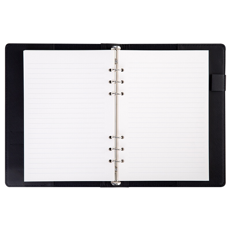 得力(deli)22287活页皮面本 25k/100张 皮面笔记本子 商务记事本会议记录本日记本计划本