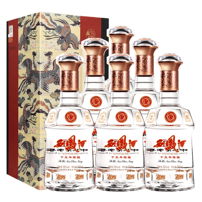 西凤酒 十五年陈酿 52度 500ml*6瓶整箱非原箱 凤香型白酒