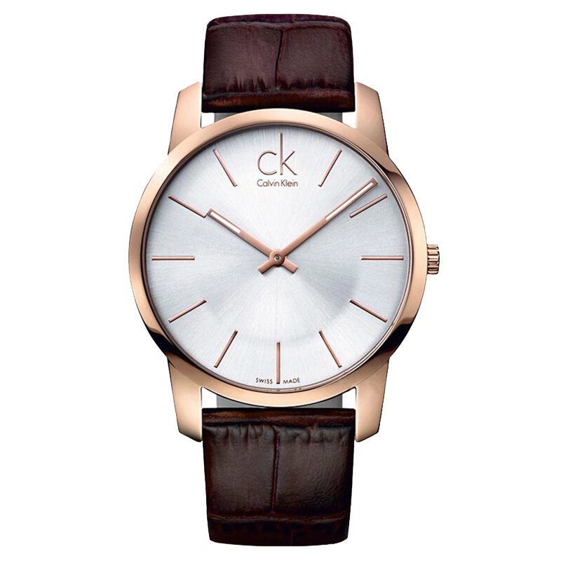 新款瑞士卡文克莱ck石英男表CITY系列皮带商务简约男士腕表K2G21629