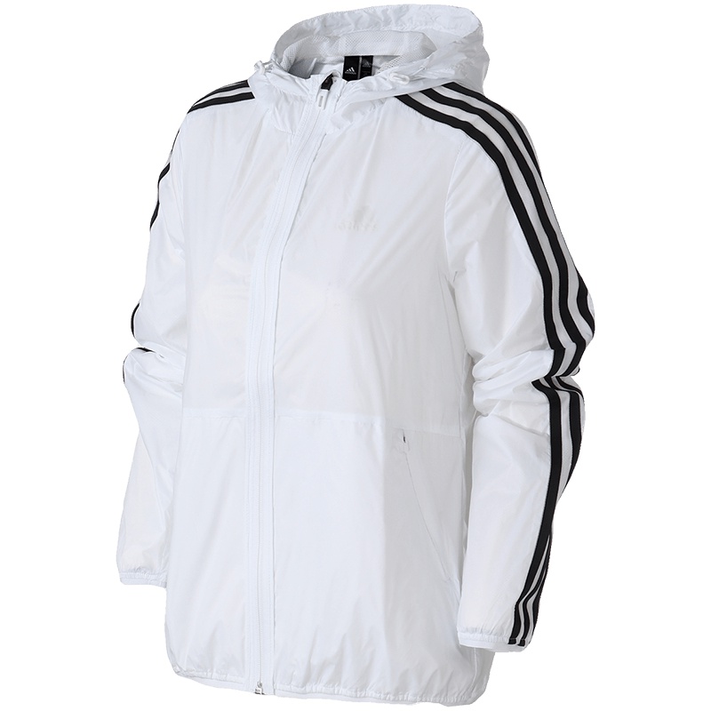adidas阿迪达斯女子外套夹克连帽休闲运动服DW4239 L DW4239白