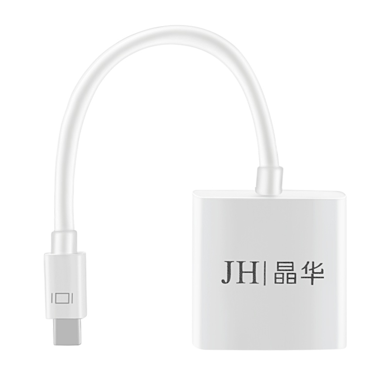 晶华 Mini DP转VGA转换器线高清迷你dp转接头微软Surface苹果Mac雷电接投影仪电视电脑转接头白色Z611
