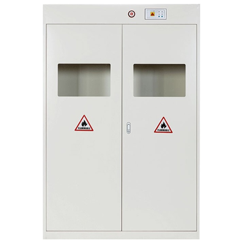 鑫虎威 全钢单瓶双瓶三瓶气瓶柜双层防爆智能通风警报柜医院气体存储安全柜