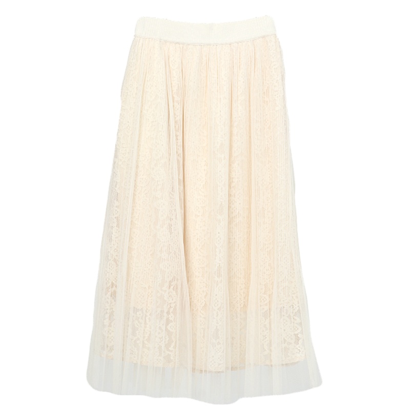 ENJOY'ME女装2019冬季新品温柔系浪漫气质花朵蕾丝花纱半裙