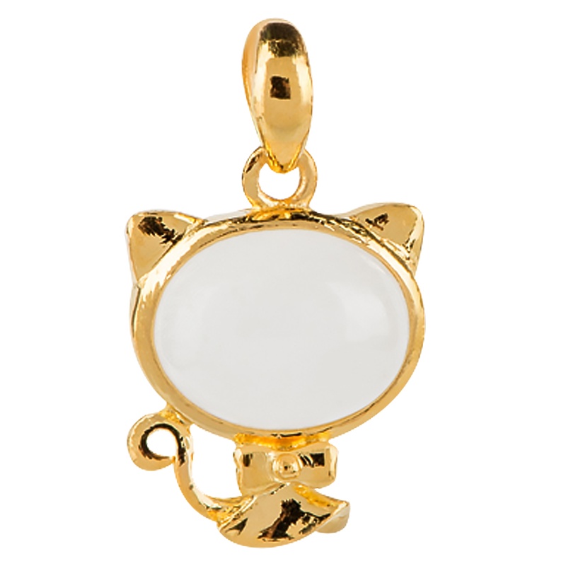 金一足金喵小宝女士款和田玉吊坠赠银链(定价) ZJDZ001