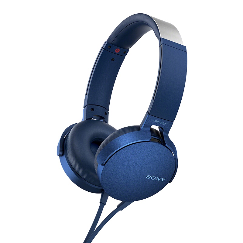 索尼(SONY)MDR-XB550AP 重低音立体声免提通话耳机 头戴式 蓝色