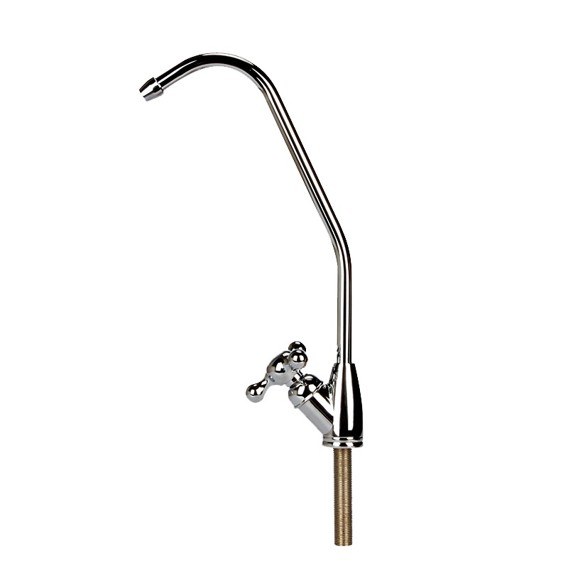 奇帝净水器配件 2分三叉水龙头 纯水机净水龙头 厨房直饮水龙头 净水器2分鹅颈水龙头 家用单冷水龙头接2分PE管